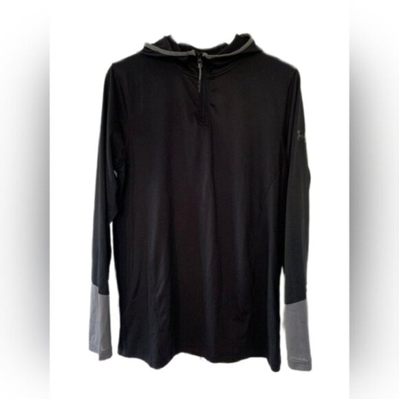 Under Armour Quarter Zip Hoodie Top Performance Activewear Long Sleeve Two Tone - Picture 2 of 13